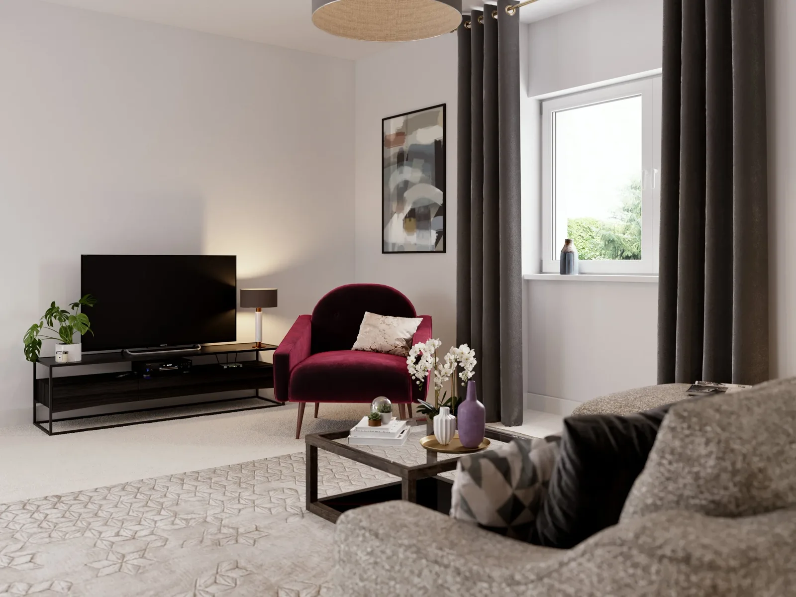 Further living room interior at Rosambeve Court, Church Lane