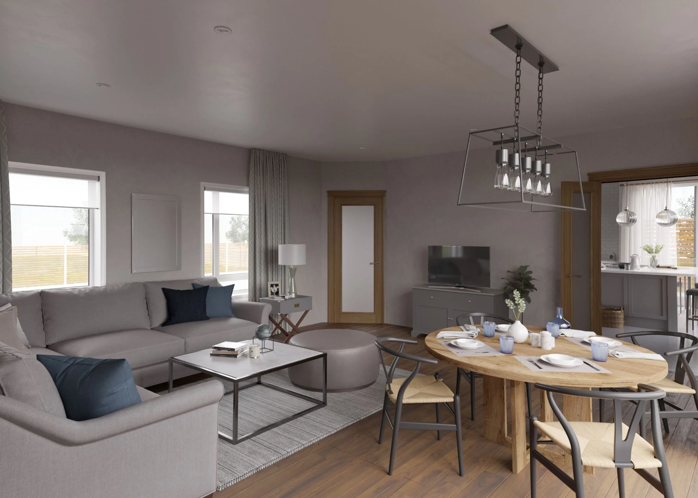 Living room interior at Four Oaks